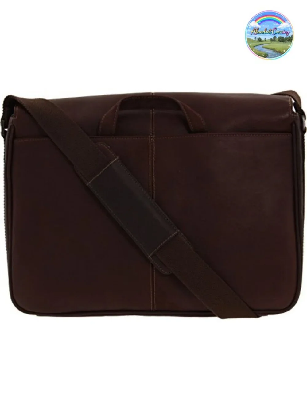 Genuine Full-Grain Leather Messenger Bag for 15.6 inch Laptop